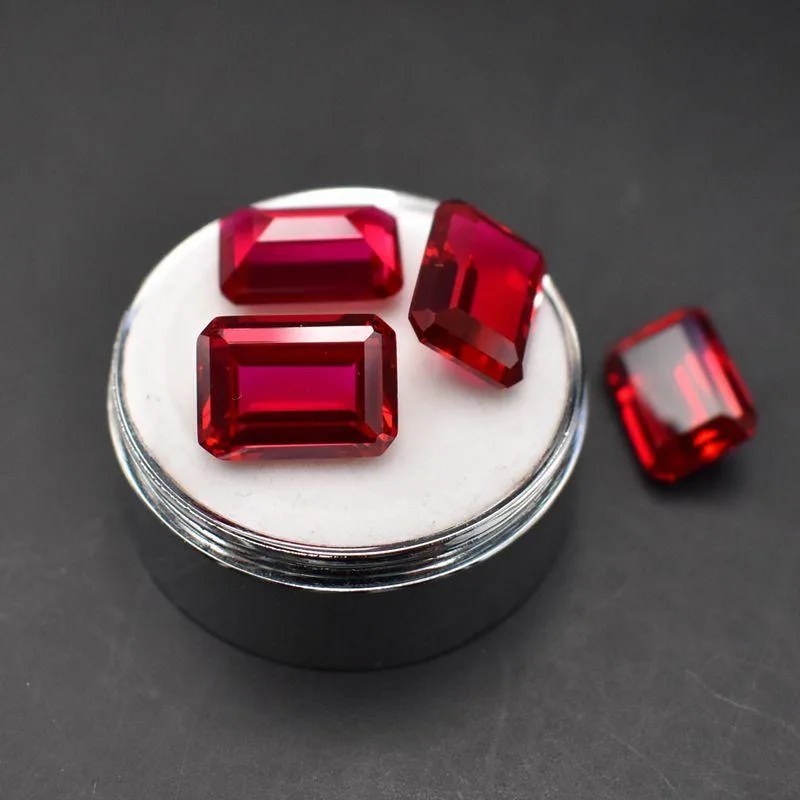 

Large Ruby Gem Emerald Cut 12×16mm 12.5ct VVS Loose Gem Passed UV Test for Collection and Jewelry Making Gem Beads