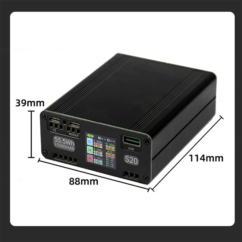 신제품 JNS S20 무납땜 모바일 전원 키트, 보조베터리 케이스, 대용량 보조배터리 고전력 휴대용 고속 충전 DIY