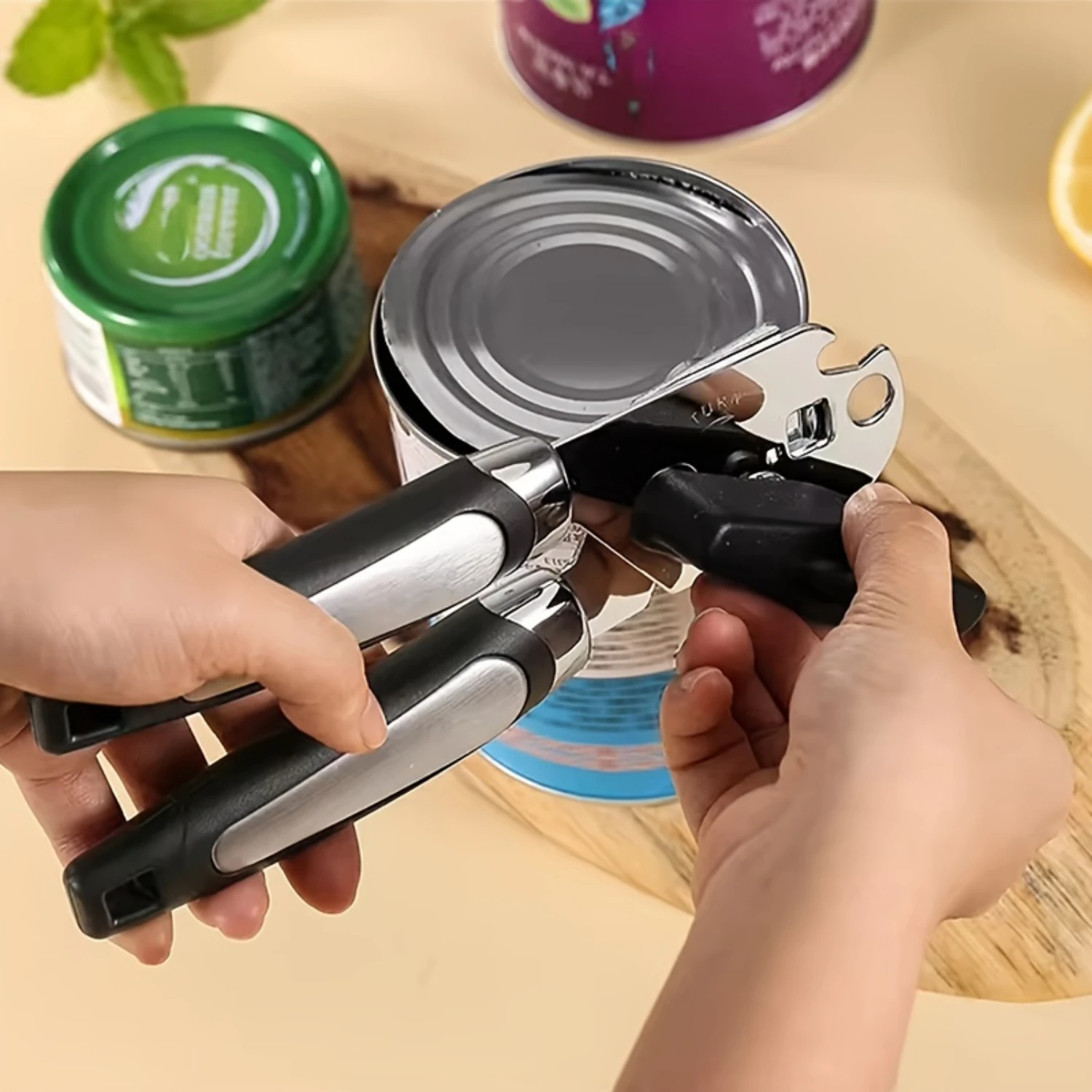 

Stainless Steel Manual Can Opener - Easy Grip Handles, Multifunctional Gadget for Kitchen and Dining Use Can punch opener Nurse