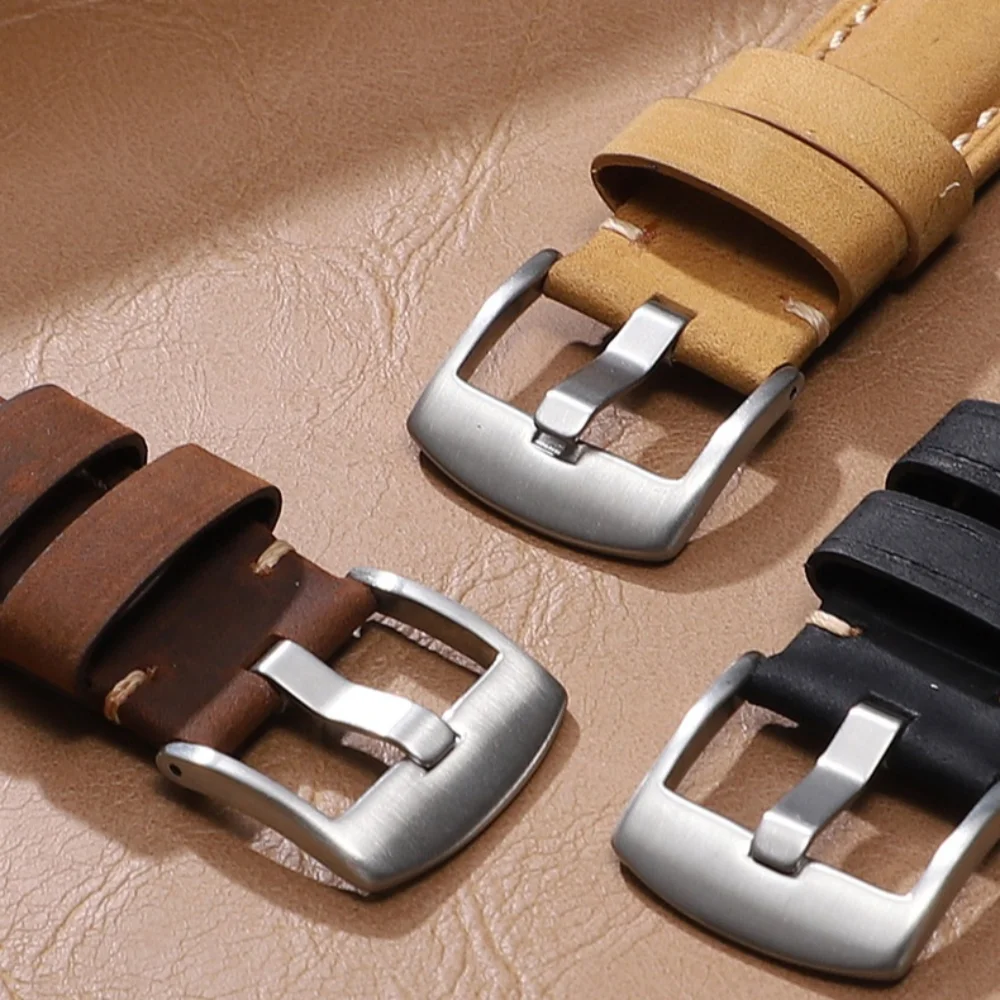 Correa de reloj de cuero genuino para hombre y mujer, correa negra y marrón de reloj de 20/22mm, decoración de verano para Huawei WATCH3 GT3 Pro/Samsung S1