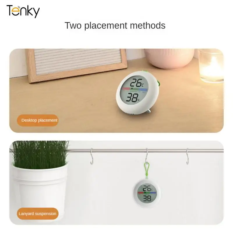 

Thermometer Hygrometer Sensor Metal Bracket Roundness Lcd Digital Lcd Display Round Electronic And Wet Thermometer Detector