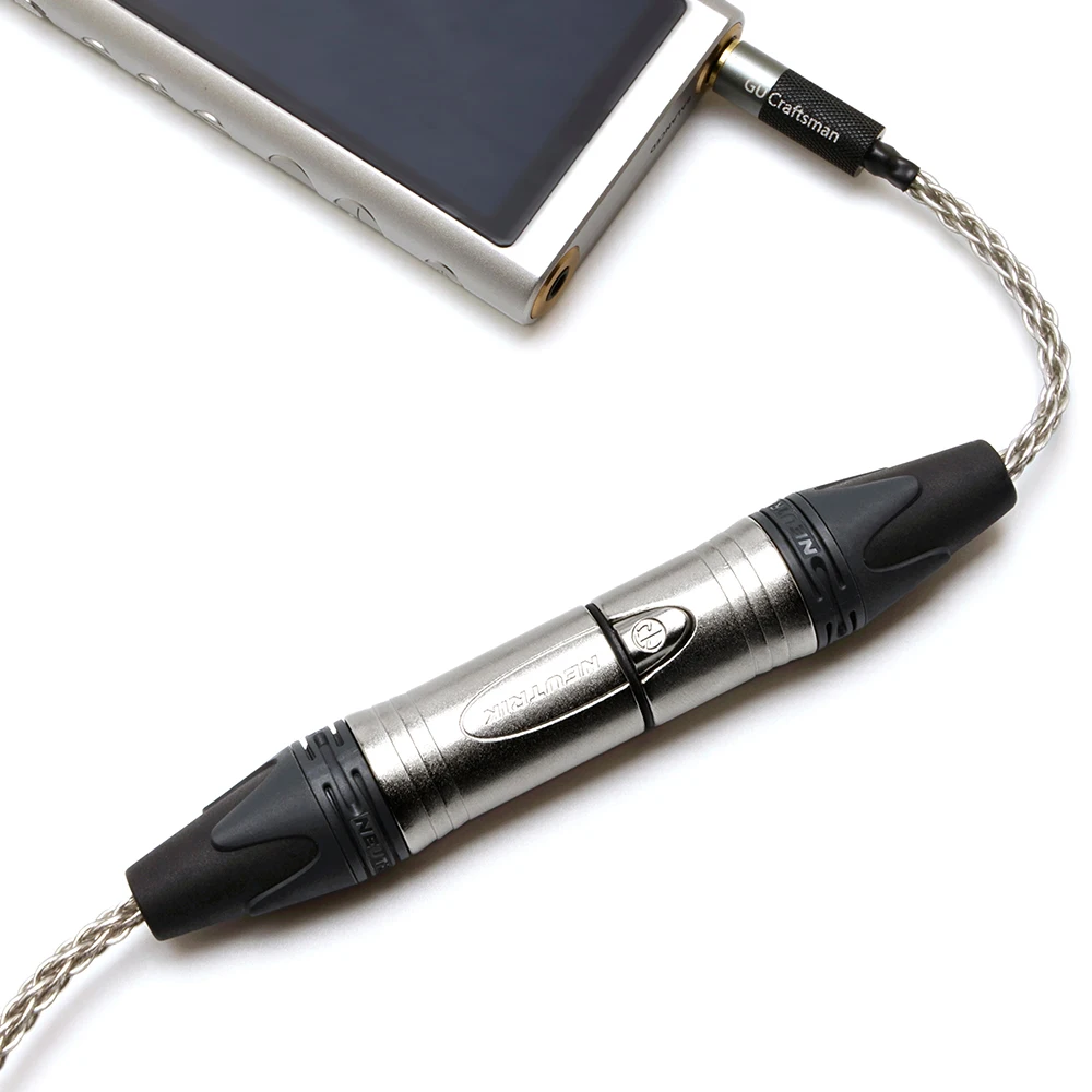 GUCraftsman 4.4mm Male to 4Pin XLR Female Portable Headphone Adapter Cable 6N Single Crystal Silver Headphone Jack Convert Cable