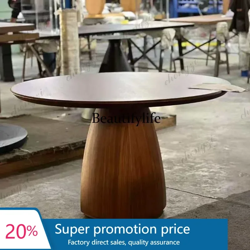 JJ Nordic Round Solid Wood Dining Table Designer High End Medieval Dining Table French Style