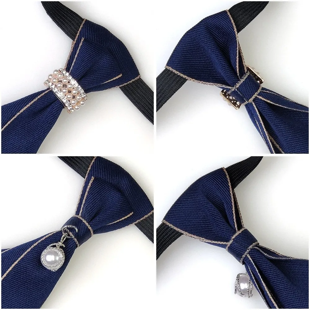 Modische Vintage Stoff-Krawatte mit Perlen, Handgefertigte Britische Fliege, Verstellbare Halsdekoration, Hemdkragen-Krawatte – Detail 7