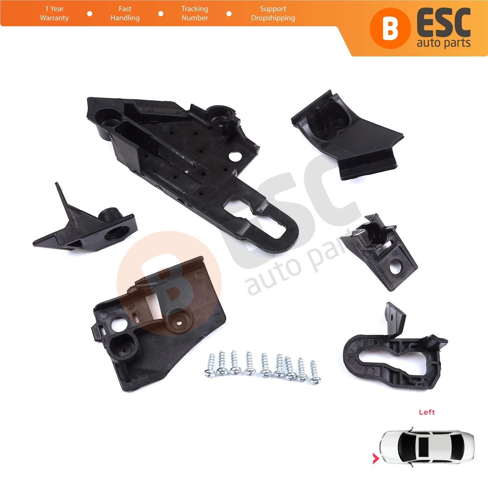 

EHL563-1 Headlight Holder Mount Repair Bracket Tab Set Left Side for Seat Leon Cupra MK4 KL1 KL8 2020-On 5FA998225