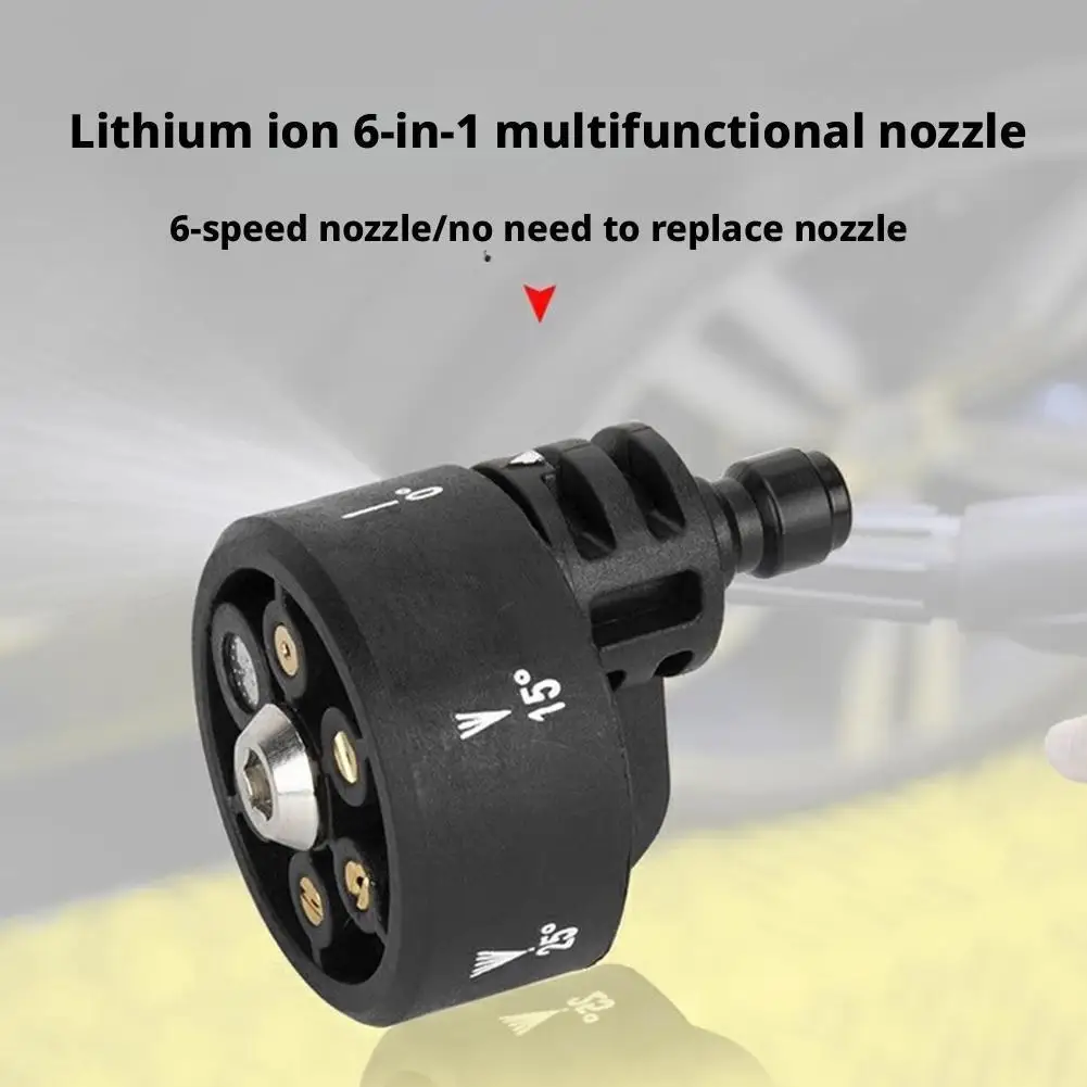 

6-in-1 Adjustable Pressure Washer Nozzle 1/4inch High Hose Parts Cleaner Washer Gun Plastic Kit Pressure Water Nozzle Cordl K8Y3