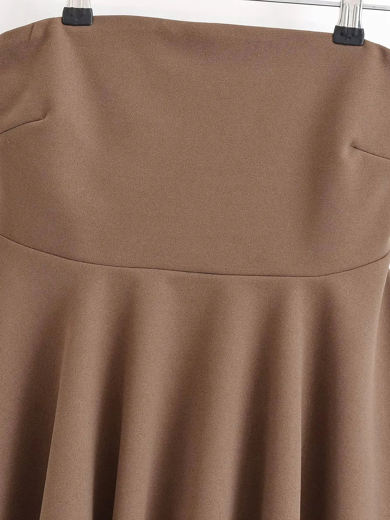HH verão na moda terno marrom para mulheres sem mangas plissado costas com zíper tubo top + linha A assimétrica saia midi conjunto elegante