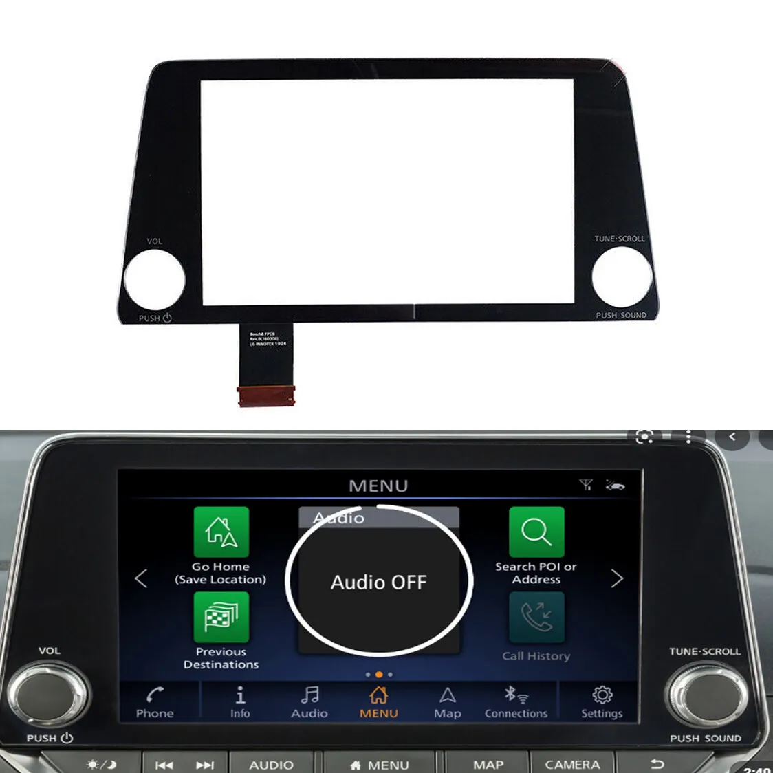 Touch Screen Digitizer for 2020-2022 Nissan Sentra Radio Navigation Display Repairment 2591A 6LB5A