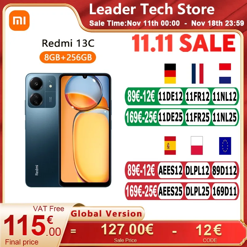 Global Version Xiaomi Redmi 13C Smartphone 5000mAh MTK Helio G85 Octa Core 6.74