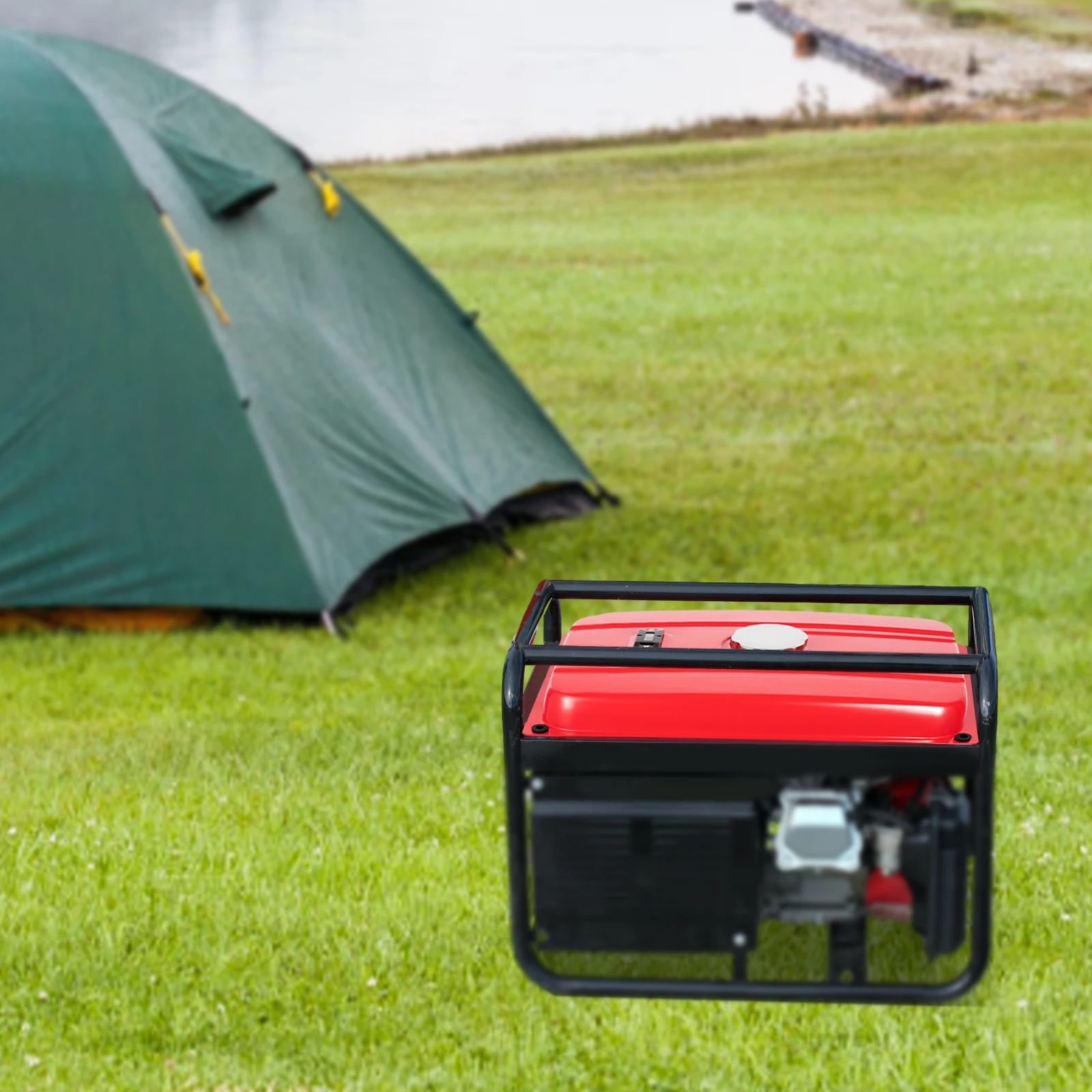 

Fuel Tank 15 L/4 Gal Fuel Tank Iron Red Large Capacity with Shock-Absorbing Cushions for Honda Series Single-Cylinder Generator