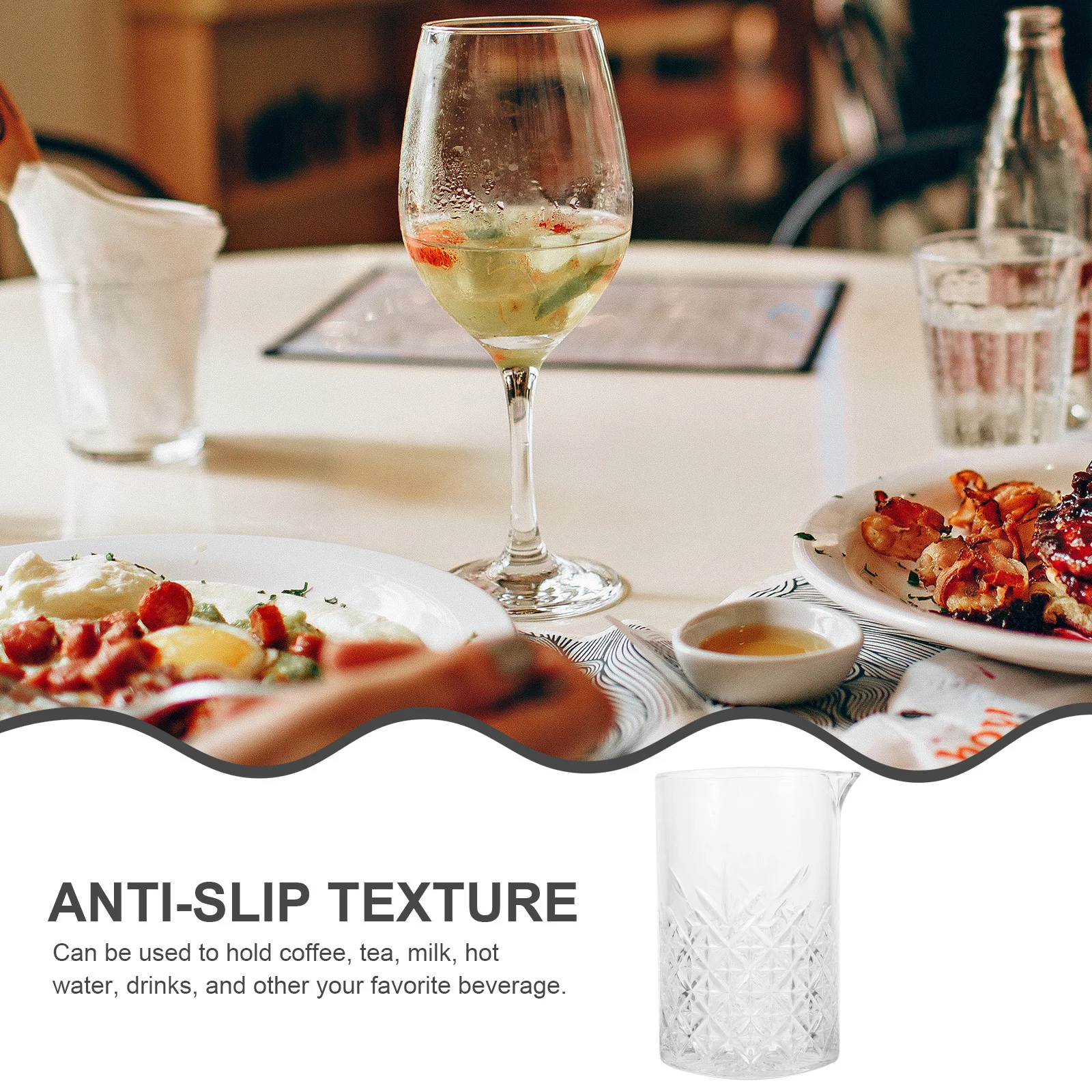 

725Ml Crystal Glass Cup for Mixing Drinkware Anti Slip Design Thick Base Holds Coffee Tea Milk Hot Water Bar Cocktail Mug