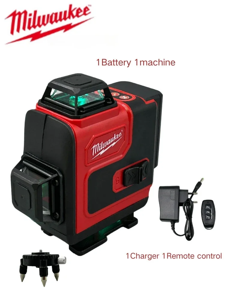 Milwaukee 16-wire 4D Laser Level Automatic self-leveling horizontal Vertical cross line rechargeable level battery power tool