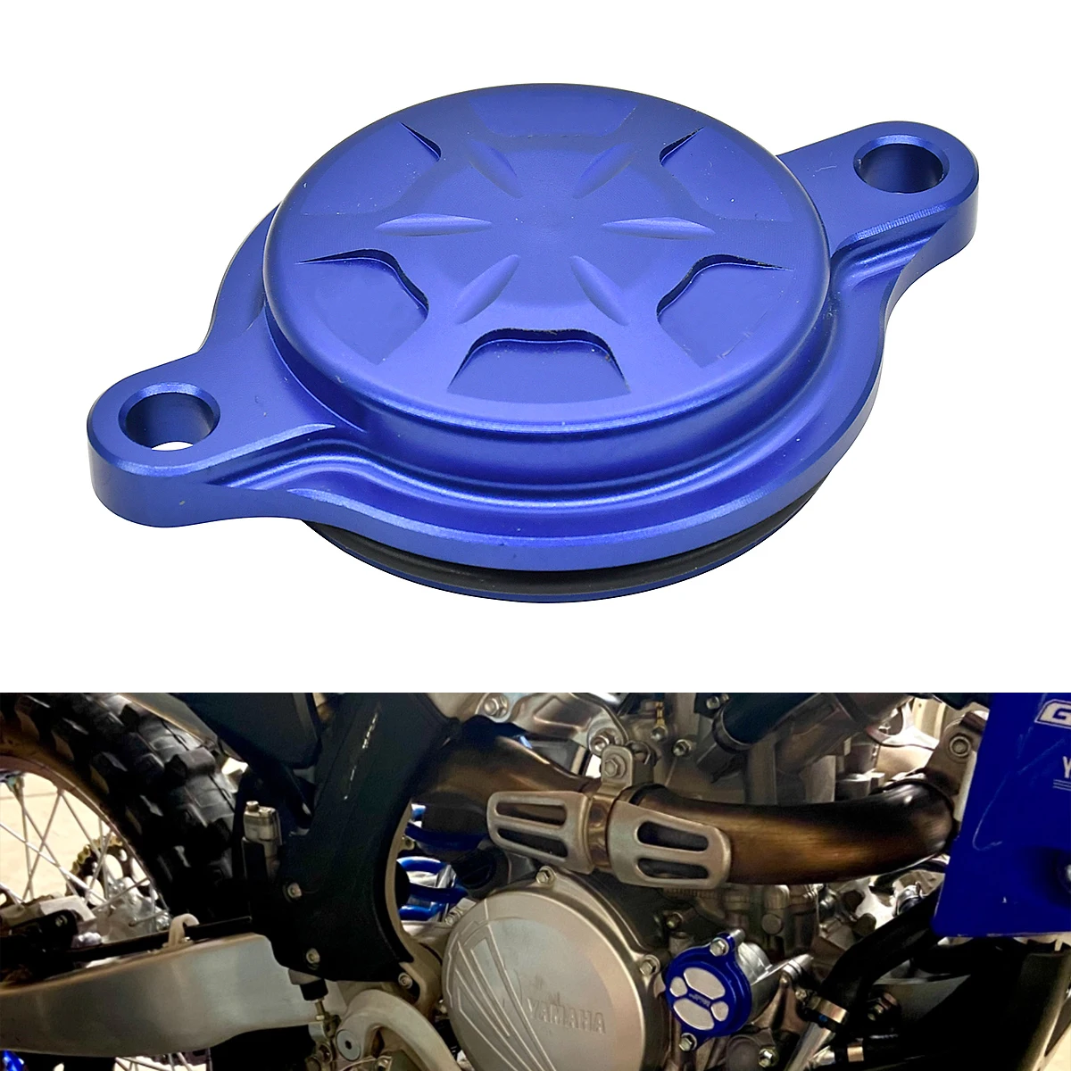 

CAKEN CNC Aluminum Billet Oil Filteer Covers For Yamaha YZ250F YZ450F YZ250FX YZ450FX WR250F WR450F YZ WR 250F 450F FX 2014-2021