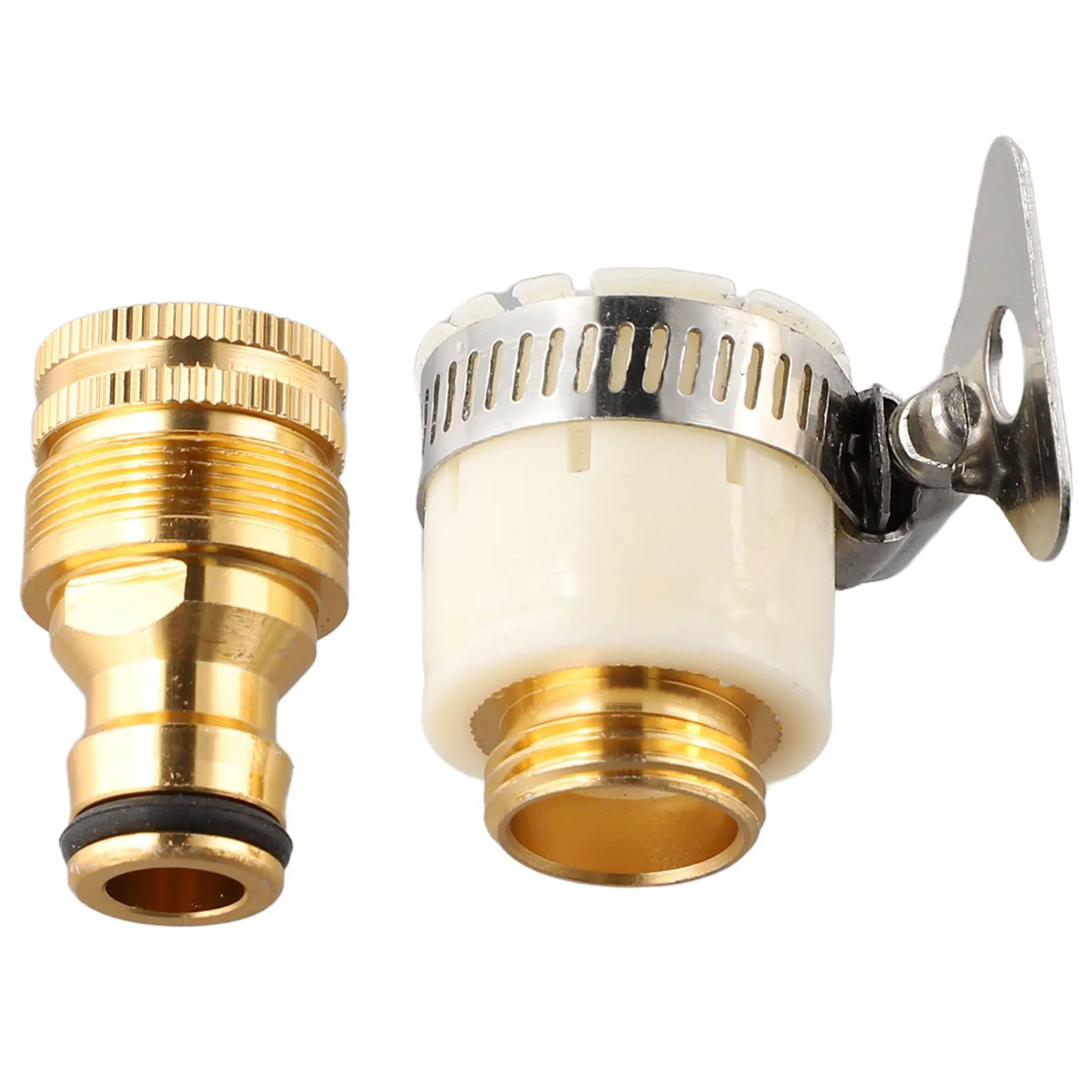 

Tap Connector Faucet Adapter Aluminium Alloy Copper Plating Pipe Washing Machines Water Hose 1 Set Dishwashers Fitting Garden