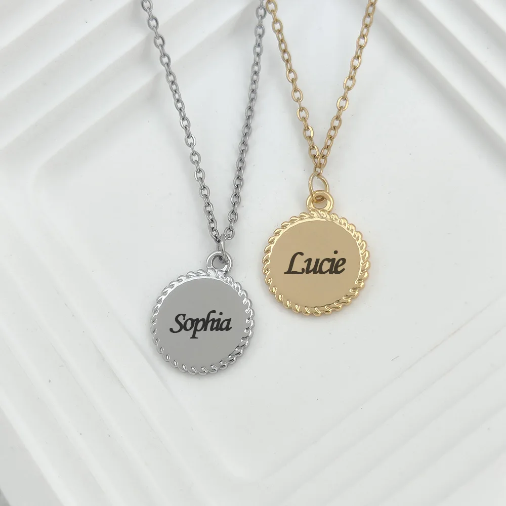 

Custom Engraved Name Necklace for Women Sunflower Flower Pendant Choker Stainless Steel Jewelry Personalized Mother's Day Gift