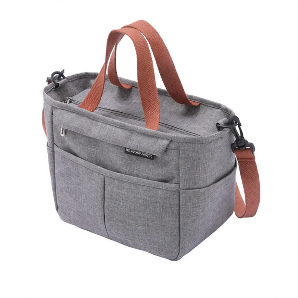 Portable Thermal Lunch Tote Bag Insulated Oxford Cloth Food Container Handbag Waterproof Storage Case For School Work Picnic