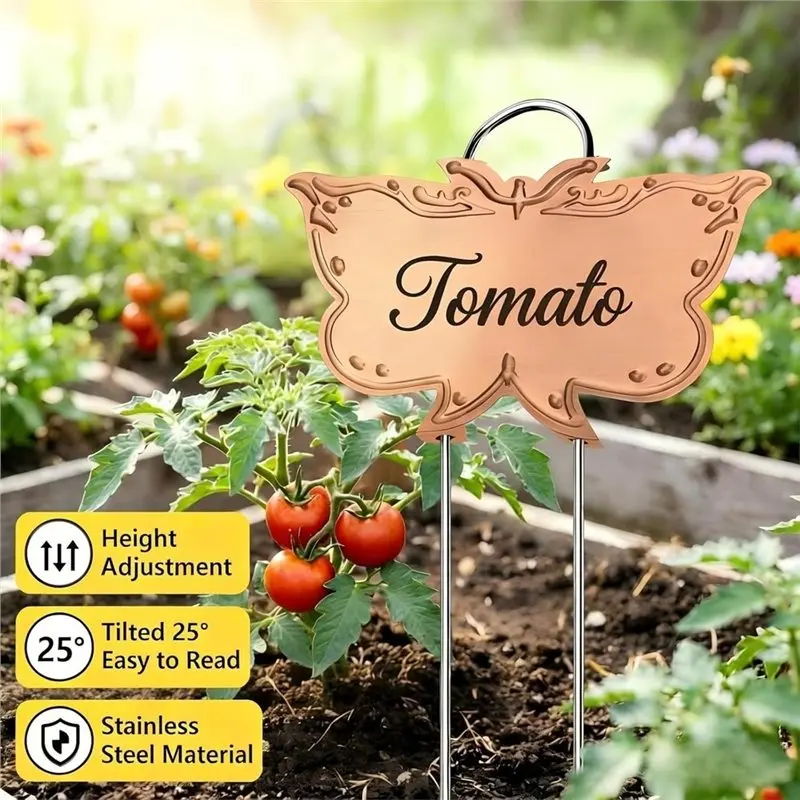 B97A-Rose Gold Metal Plant Labels 30 Pcs Outdoor Waterproof Garden Seed Stakes Tags For Flowers Fruits And Vegetables view 5