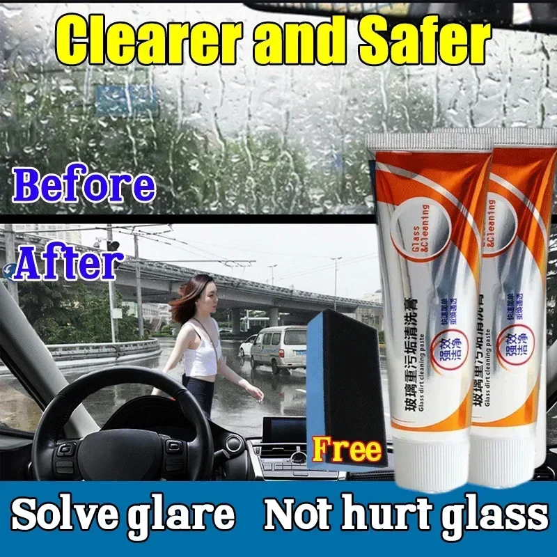 

Cleaner Paste Film Removal Cream Clear Window Auto Detailing Car Glass Oil Film Remover Glass Polishing Compound Windshield