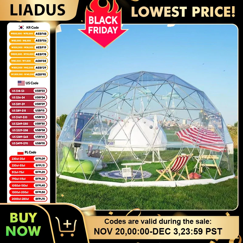 

Transparent Starry Sky Tent, Eco-Friendly Material, Windproof, Waterproof, UV Resistant, Spacious for 6-8 People, Easy Assembly