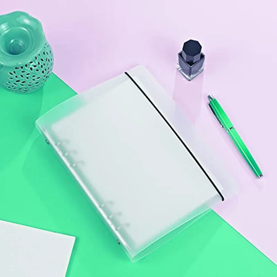 Cubierta de carpeta de 6 anillas A5 con cierre de botón Sp, Protector de carcasa de cuaderno de hojas sueltas para páginas de planificador de 6 agujeros, inserto de repuesto