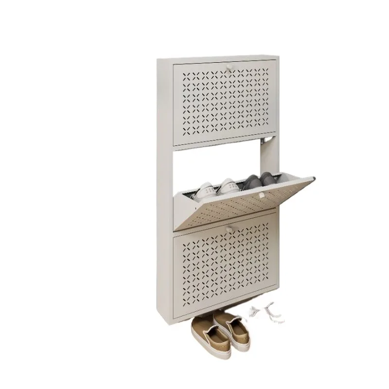 

Shoe Cabinet Household Door Metal Iron Shoe Cabinet Balcony Steel Simple Tipping Bucket Shoe Entrance Cabinet
