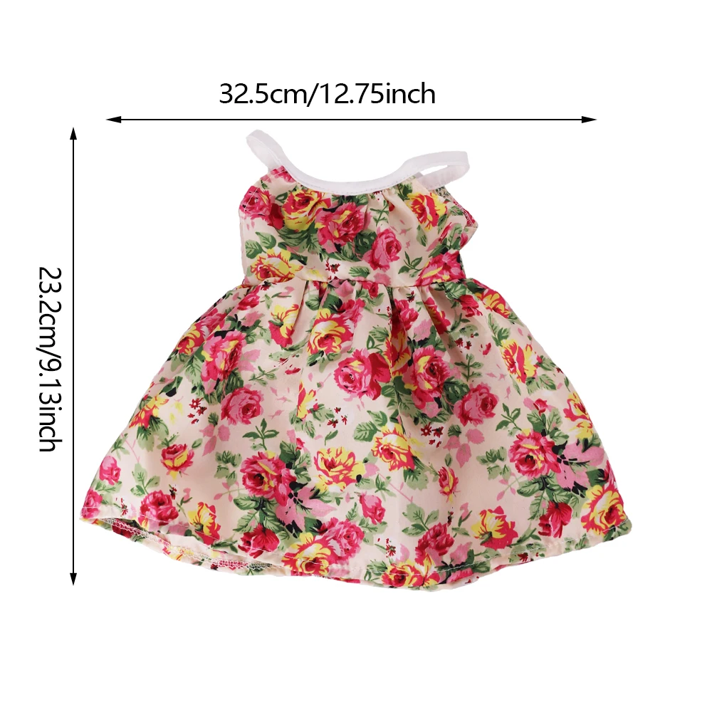 Boneca roupas com estampa de flores bonito, 43cm, 18 polegadas, acessórios boneca americana, nossa geração presentes