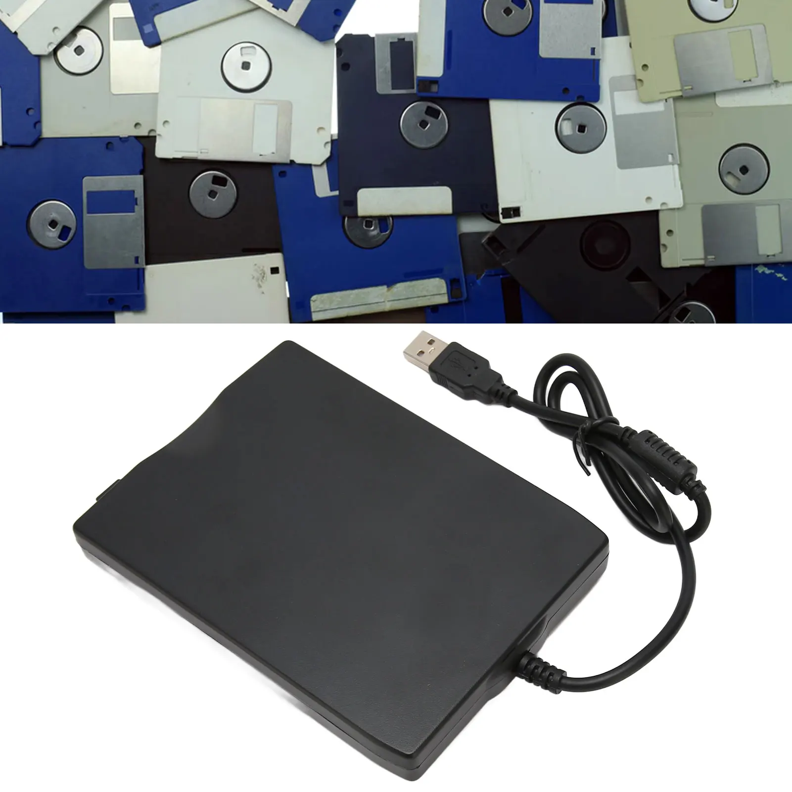 Floppy Disk Reader External Floppy Disk Drive Easy  Error Correction Plug and Play USB Interface 3.5 Inch for Laptop
