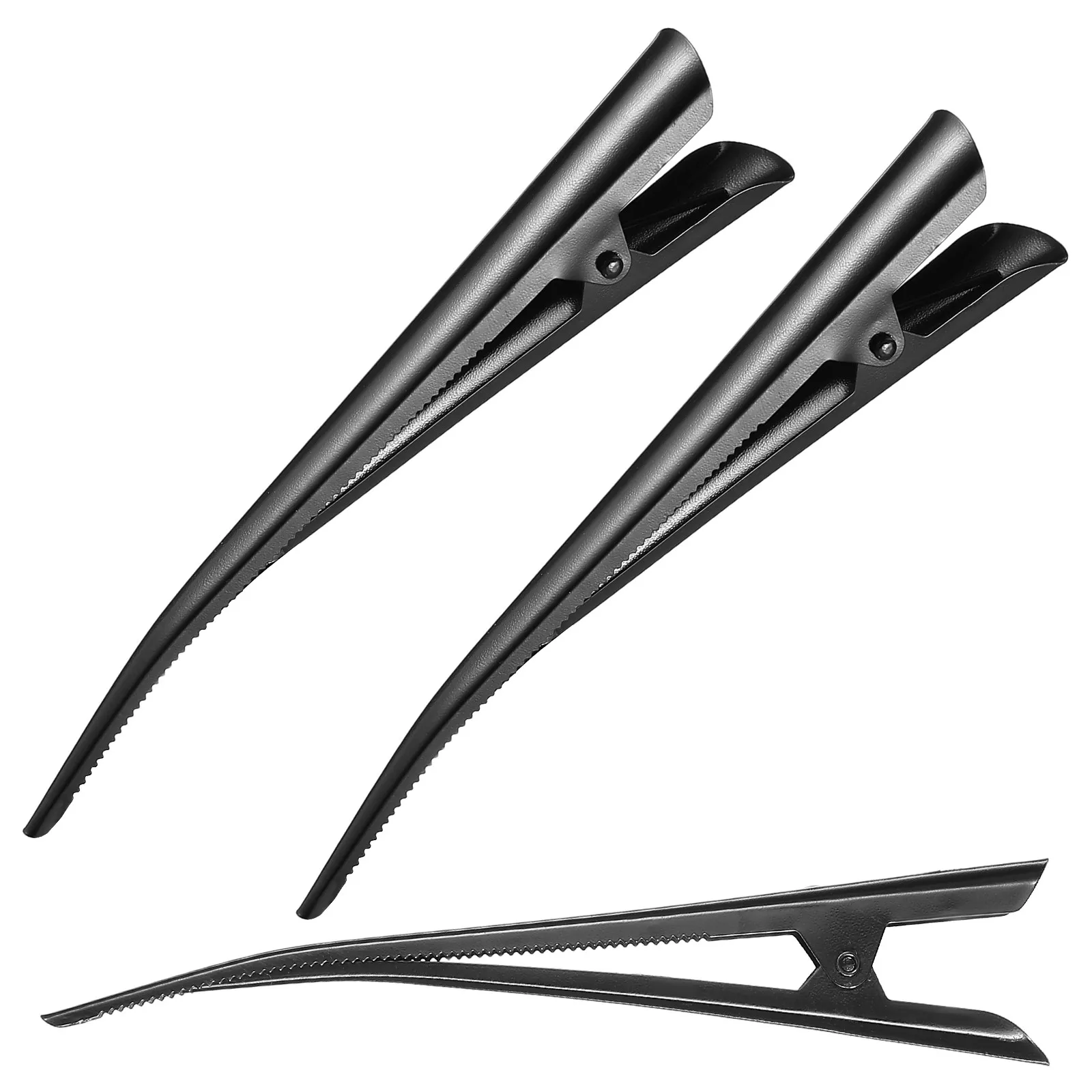 3 Pinzas de Pelo Metálicas Tipo Pico de Pato para Mujeres, Niñas y Niños, Accesorios para el Cabello, Uso en Baño, Barbería y Salón, para Rizar y Hacer Lazos