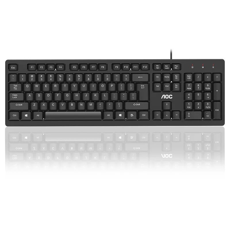 AOC KB161 USB Wired Keyboard Custom Gaming Laptop External Keyboard Set Office Home Ergonomics Keyboard Desktop Typing