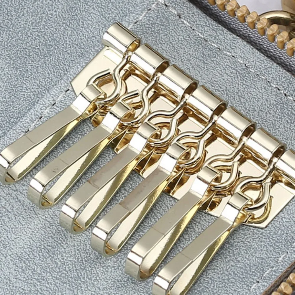 

Zipper Closure Keychain Pouch Key Ring Leather Housekeepers Key Holder Waist Hanging Durable Car Key Organizer Key Storage