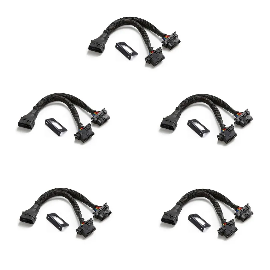 B6 OBD II OBD2 16 Pin Splitter Extension Cable Adapter with 1 Male and 2 Female Connectors 1FT/30CM Length Ideal for Vehicle Di