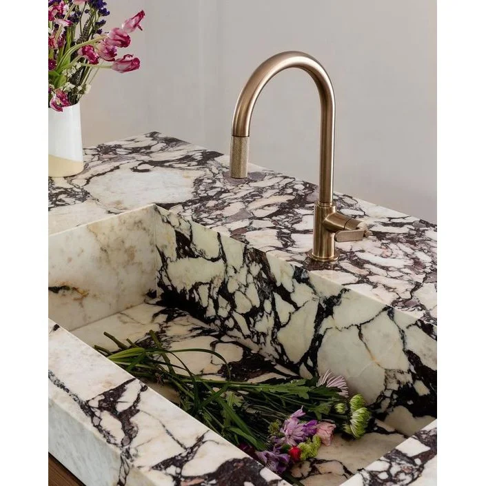 Craftsman natural stone countertops luxury high-end kitchen creative with sink