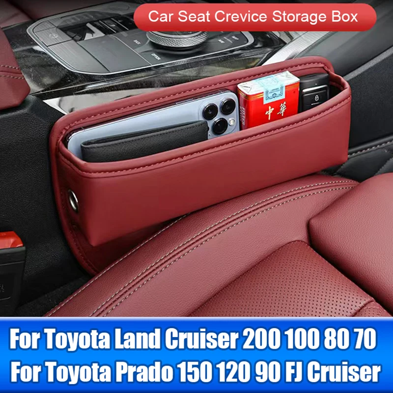 

Car Seat Crevice Storage Box Pocket For Toyota Land Cruiser 70 80 100 200 LC100 LC200 FJ Cruiser Prado 90 120 150 Accessories