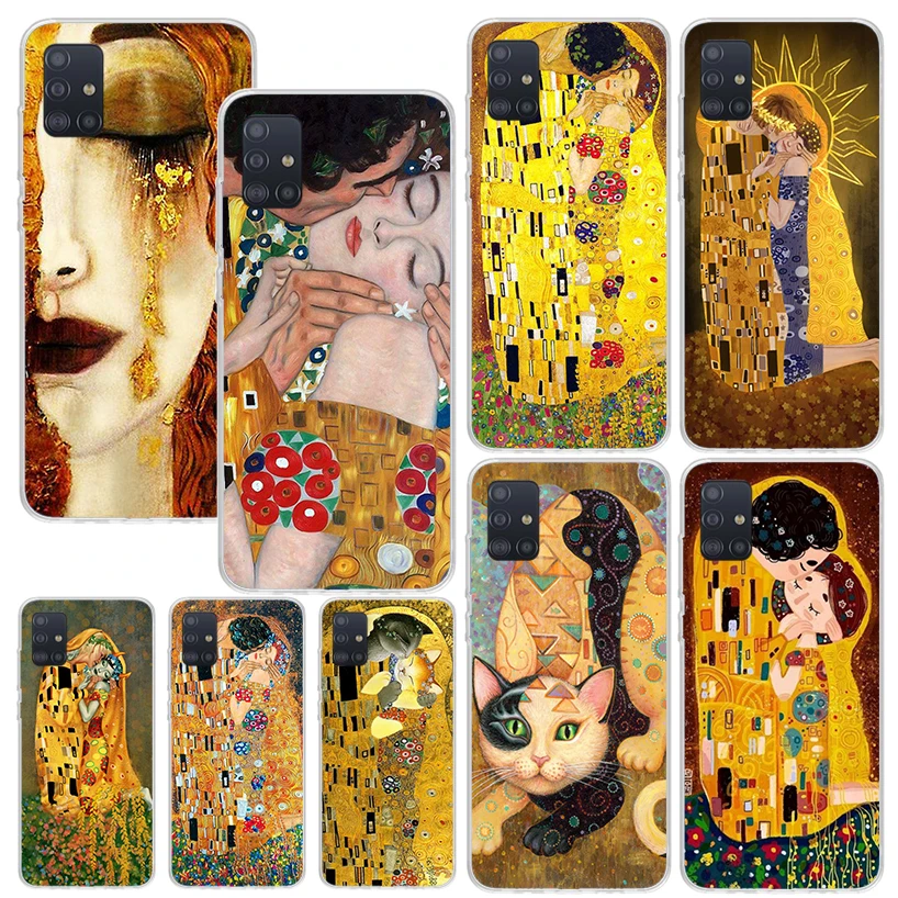 Kiss by Gustav Klimt Desig Phone Case For Samsung A51 A41 A31 A21S A11 A01 A71 A50S A40 A30S A20E A10S A70 A6 A7 A8 A9 Plus Back