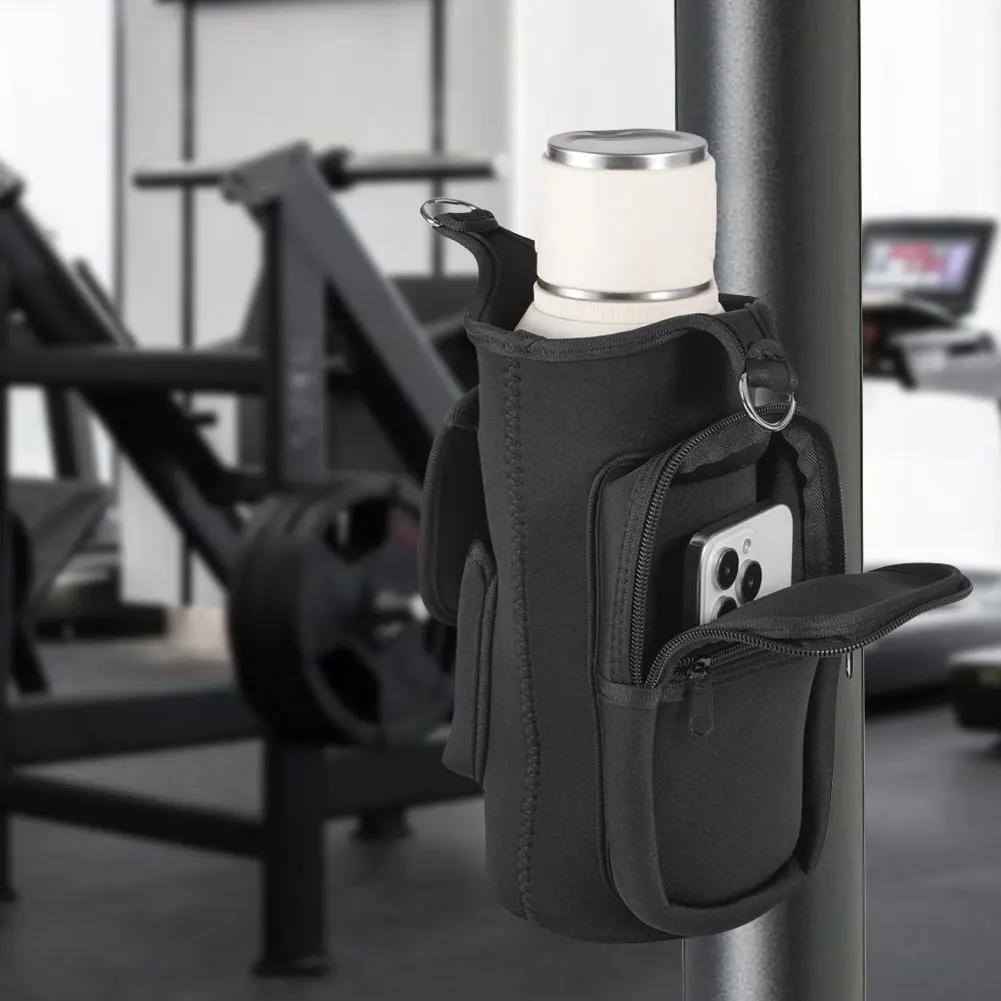 

Magnetic Gym Bag with Shoulder Strap Water Bottle Holder with Phone Pouch Bottle Sleeve Pouch for 30oz Water Bottle
