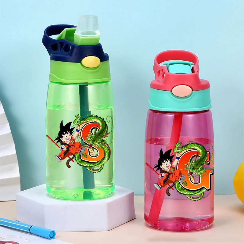

Бутылка для воды с фигуркой Драгонболл, портативная пластиковая бутылка для напитков с соломинкой для мальчиков, для спорта на открытом воздухе, детская мультяшная кружка, подарки, хит продаж
