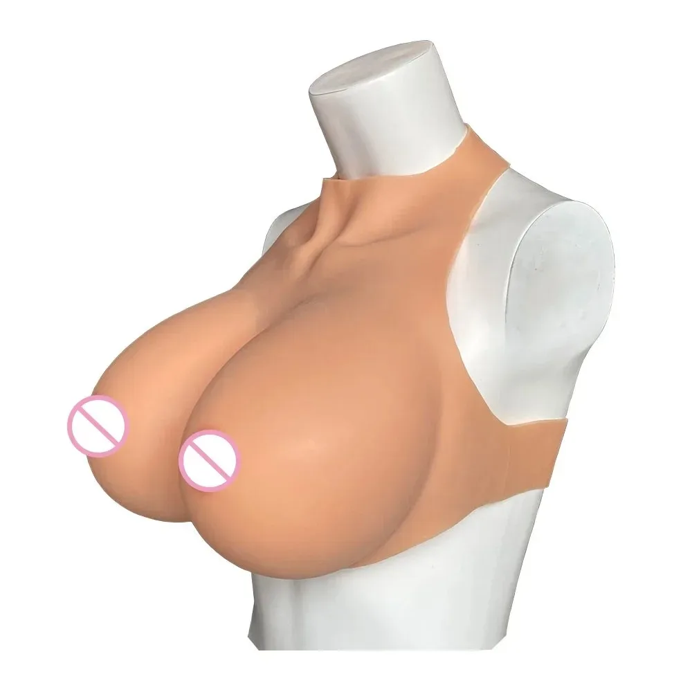 Realistic Silicone Breast Forms Bodysuit Fake Tits Boobs False Nipples Transgender Underwear For Crossdresser Shemale Cosplay