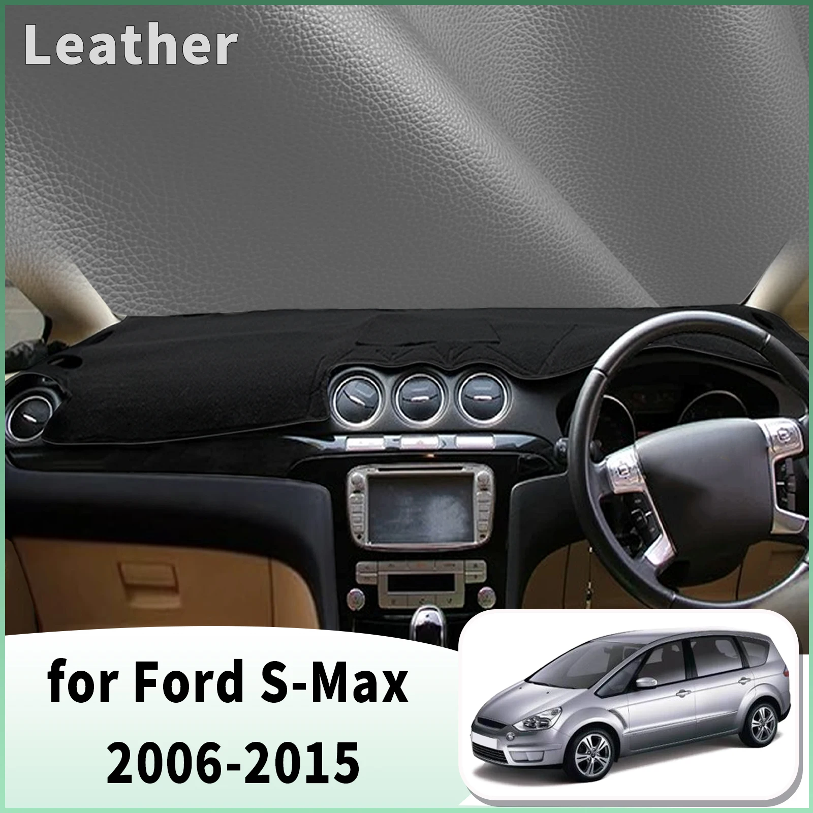 for Ford S-Max 2006 2007 2008-2015 Dash Mat Dashboard Cover Dashmat Universal Anti-Reflection Heat Insulation Sun Protection