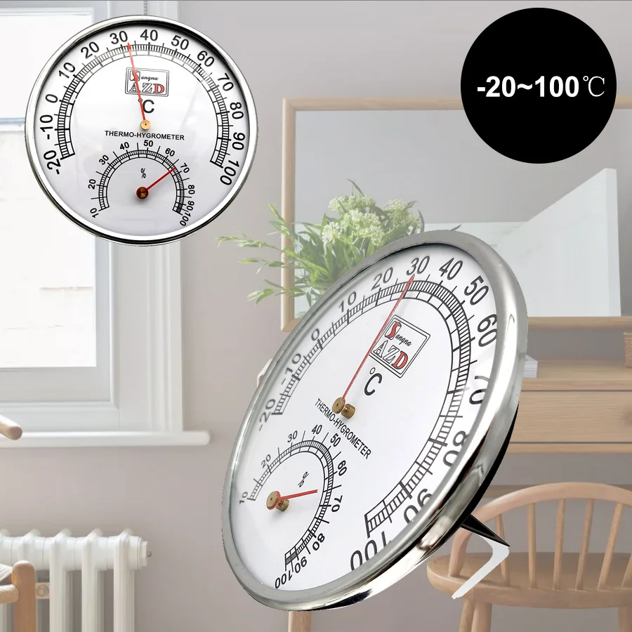 Sauna Thermometer and Hygrometer Stainless Steel Case Steam Sauna Room Thermometer Hygrometer Bath And Sauna Indoor Outdoor Used