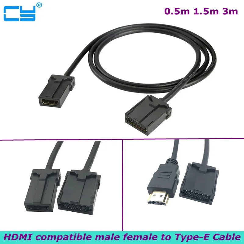 hdmi-compativel-tipo-e-macho-19p-para-af-femea-19p-14v-abs-habitacao-em-ambas-as-extremidades-para-cabo-de-conexao-de-veiculo-de-alta-definicao