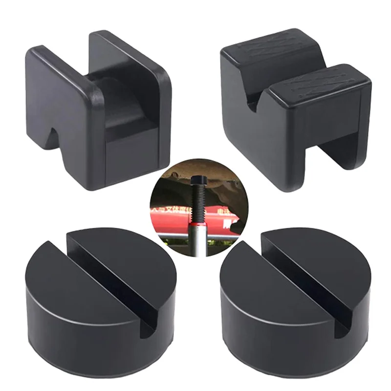 Car Jack Rubber Pad Car Slotted Lift Jack Stand Rubber Pads Universal Repair Tools Frame Protector Adapter Jacking Tools