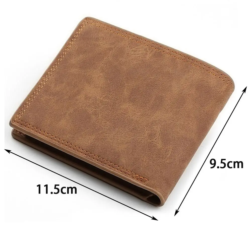 PU Leather Short Wallet Fashion Solid Multicapacity Leather Wallets Minimalist Coin Bag Men