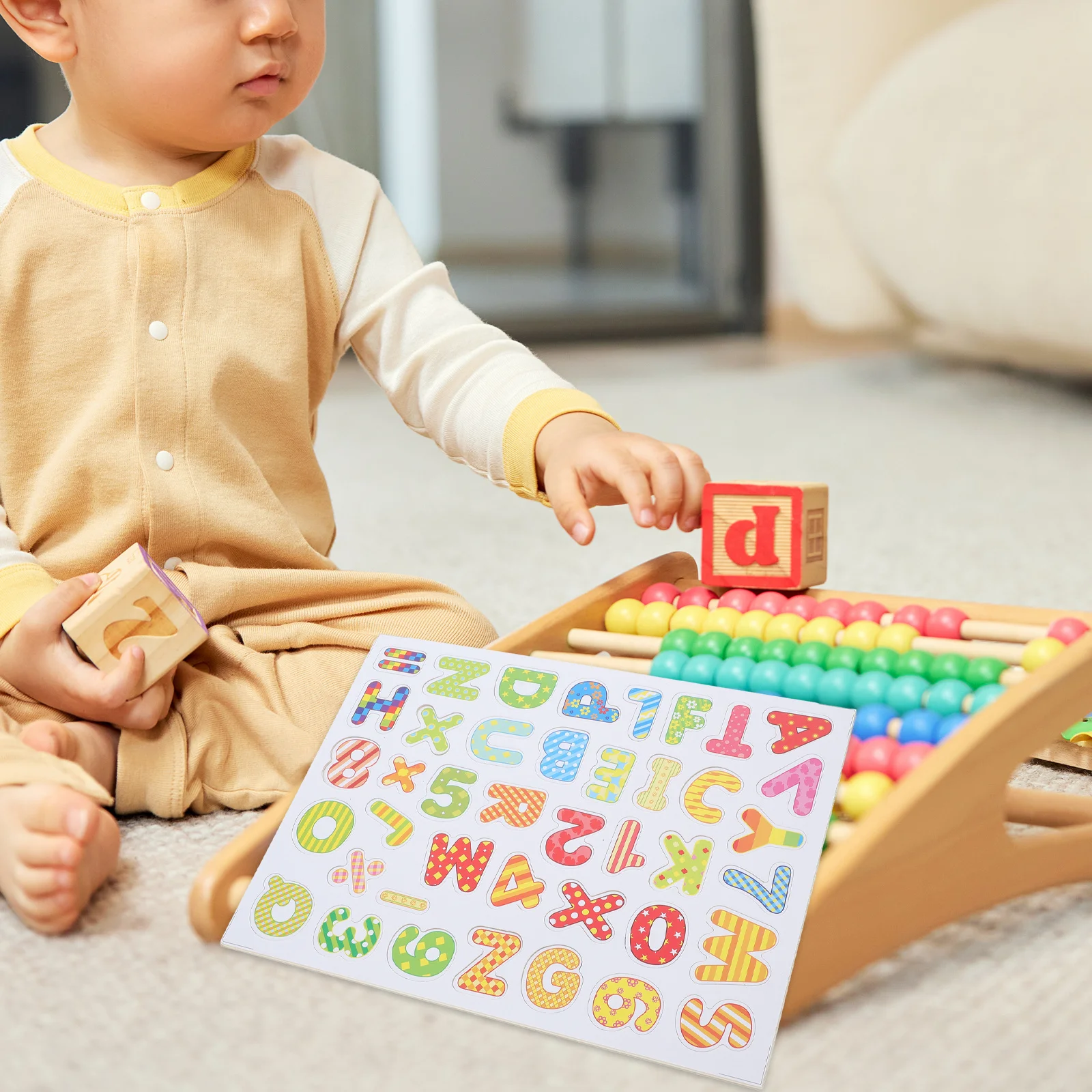 1 Juego de letras del alfabeto magnéticas de madera, imanes educativos preescolares de aprendizaje Abc coloridos para nevera y tablero