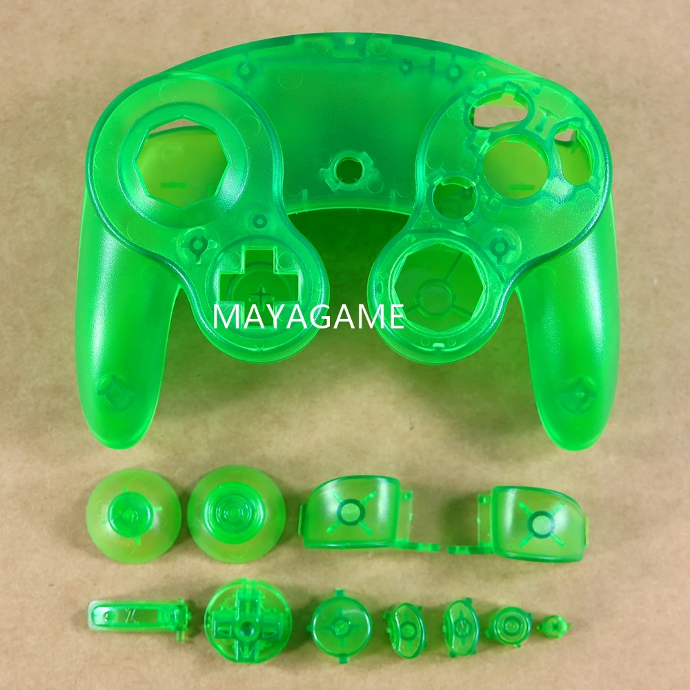 1 комплект, прозрачный чехол с полным корпусом и кнопками для Nintendo NGC, прозрачный защитный чехол с ручкой для игр для NGC