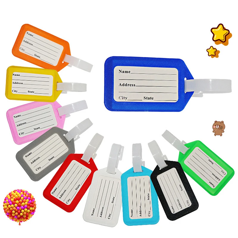 Cute Luggage Tag Plastic Baggage Tags Women Men Boarding Shipping Suitcase ID Address Name Holder Bag Label Travel Accessory