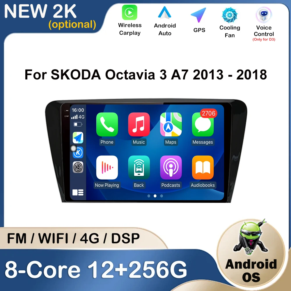 

10.1 inch For SKODA Octavia 3 A7 2013 - 2018 Car Video Multimedia Player GPS Navi BT WiFi DSP Intelligent System IPS QLED Screen