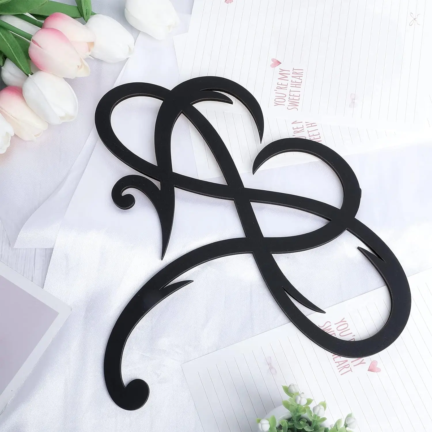 

Promotion 15.8inch X 13.8inch Infinity Heart Metal Home Decoration Art Eternal Love Infinite Heart-shaped Wall Mounted Decorati