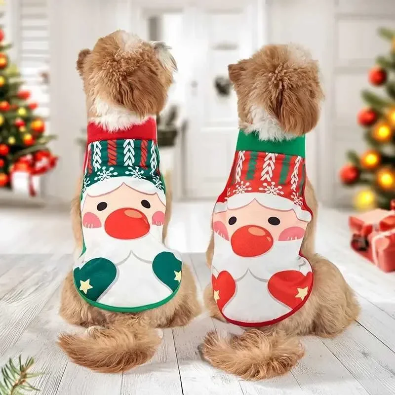 

Autumn And Winter Christmas Pet Clothes Two-color Coat Pet Dog Clothes Into Holiday Pet Supplies R250726