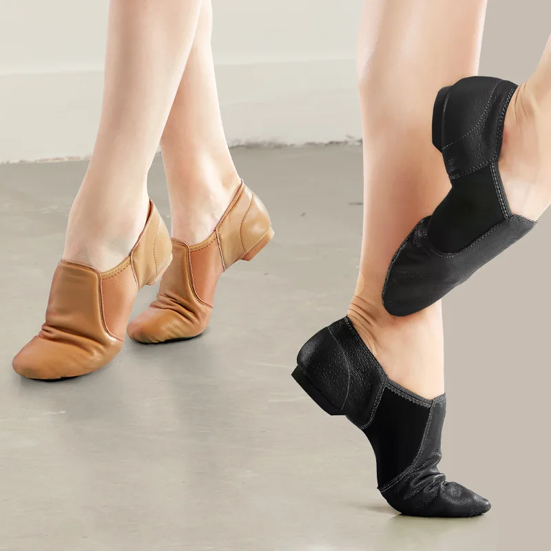 

Танцевальные кроссовки из натуральной кожи для взрослых, Нескользящие, на низком каблуке, для мальчиков и девочек, черные, коричневого цвета