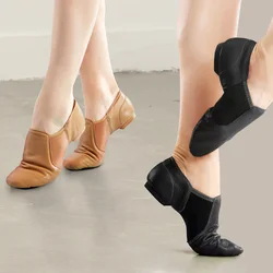 Genuine Leather Jazz Shoes for Adult Brown Quality Dance Shoes Girls Non-slip Sole Jazz Shoes Black Low Heel Dance Sneakers Boys
